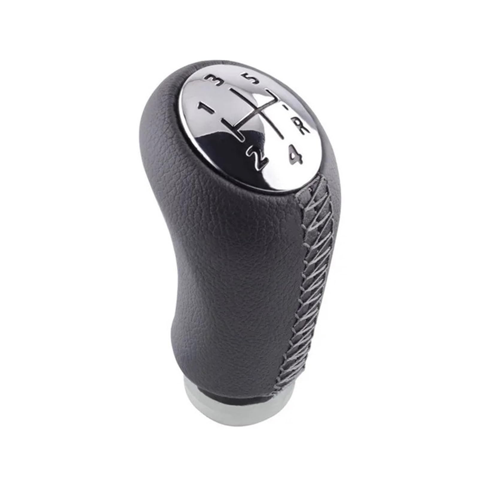 Rbevcrr Chrome Gray Stitch Car Shift Lever Knob For Scenic Ii Mk2 For Megane 2 Mk 2 Mk For Clio Iii Mk3 Mt Shifter Stick Headball Pen Ball Matte Chromed Stick Shifter Pen(Chrome Gray Stitch)