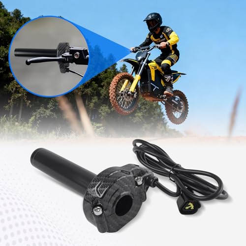 Image of Surron Throttle Handle Imitation Carbon Fiber Throttle Grip Kit, Quick Twister with Cable, Compatible with 7 /8-inch Electric Dirt Bike Sur-Ron /Surron /Light Bee /Sur Ron S /Surron X /X160 /X260
