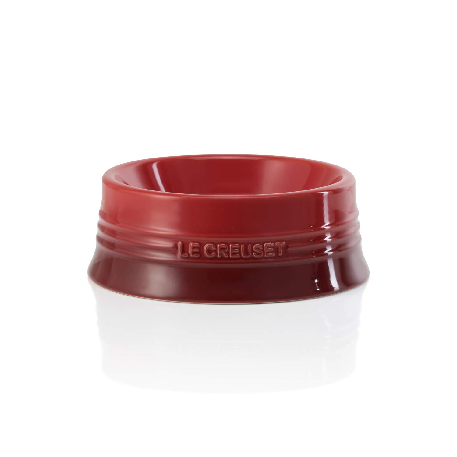 LE CREUSETStoneware Pet Bowl, Large, Cerise