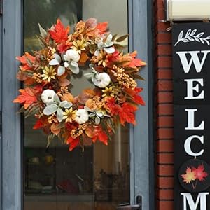 24 Inch Fall Wreaths for Front Door- Large Artificial Silk Fall Door Wreath Decorations Maples Leaf Pumpkin Berry Autumn Wreath Indoor Outdoor Thanksgiving Harvest Lambs Ear Wreath for Home 24 Inch Fall Wreaths for Front Door Large Artificial Silk Fall Door Wreath Decorations Maples Leaf Pumpkin Berry Autumn Wreath Indoor Outdoor Thanksgiving Harvest Lambs Ear Wreath for Home