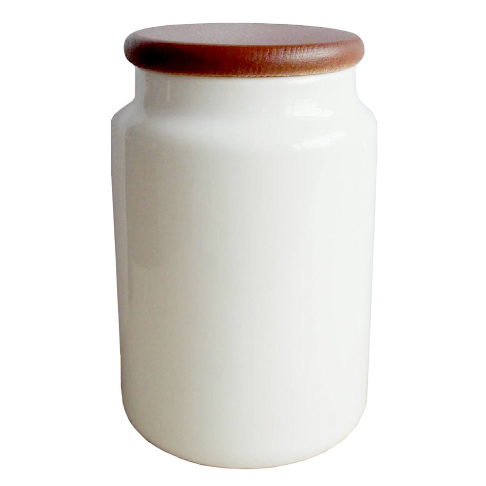Blank Sublimation Ceramic Cookie Jar with Wooden Lid