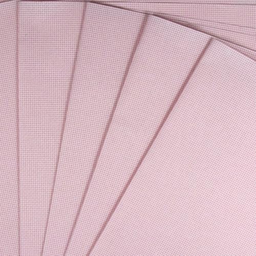 Image of KCS 4 /6 pc of 12 inch x 18 inch 30cmx45cm 16CT Counted Cotton Aida Cloth Cross Stitch Fabric (Pink, 6 pc)