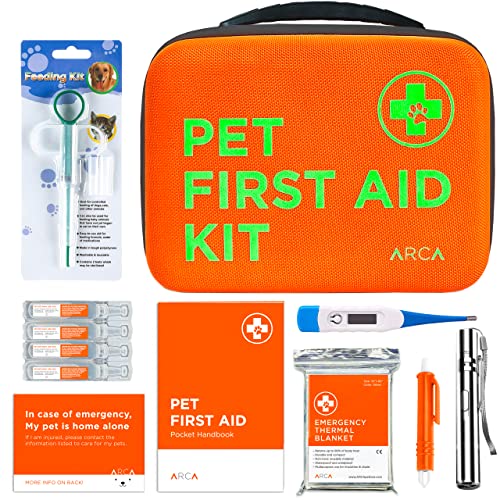 Arca High Visibility First Aid Kit for Cats  Dogs  108 Pcs with Thermometer Emergency Card  Handbook  Cucciolini Doodles Arca high visibility first aid kit for cats  dogs  108 pcs with thermometer emergency card  handbook   cucciolini doodles