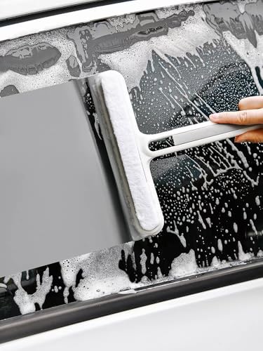 Image of 4-in-1 Multi-Purpose Cleaning Tool: Squeegee, Sponge, Brush & Spatula for Windows, Shower Doors, Smooth Surfaces