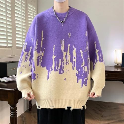 Mens Patchwork Sweater High Street and Winter Warm Top Hip-Hop Street Clothing3