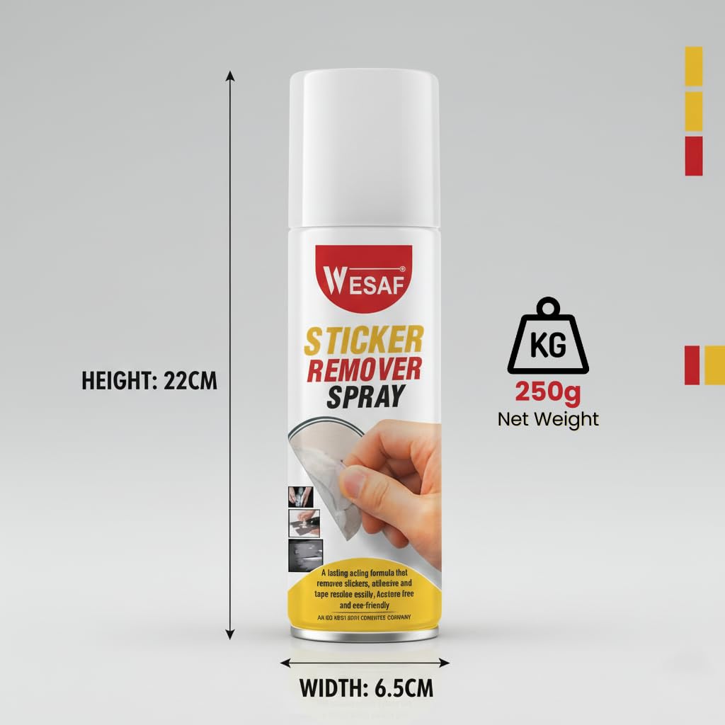 WESAF Sticker Remover Spray 250g | Adhesive and Glue Remover for Car, Glass, Metal and Plastic, Removes Sticky Residue from Labels and Gum | Remove Sticky Gum 3