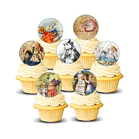 Alice in Wonderland Edible Cupcake Toppers Cover