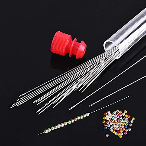 40 Pcs Beading Needles, Seed Beads Needles Extra Fine Thin Beading Embroidery Needles Long Straight Beading Thread Needles For Bracelets Jewelry Making With Needle Threaders And Sewing Pin Cushion #TOP3