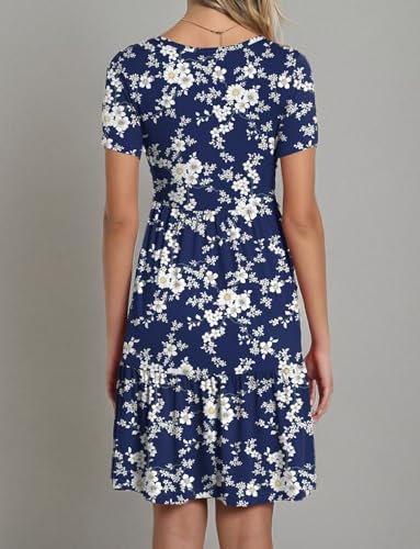 Image of TAOHUADAO 2026 Summer Dresses for Women Short Sleeve Ruffle Casual Sundress with Pockets