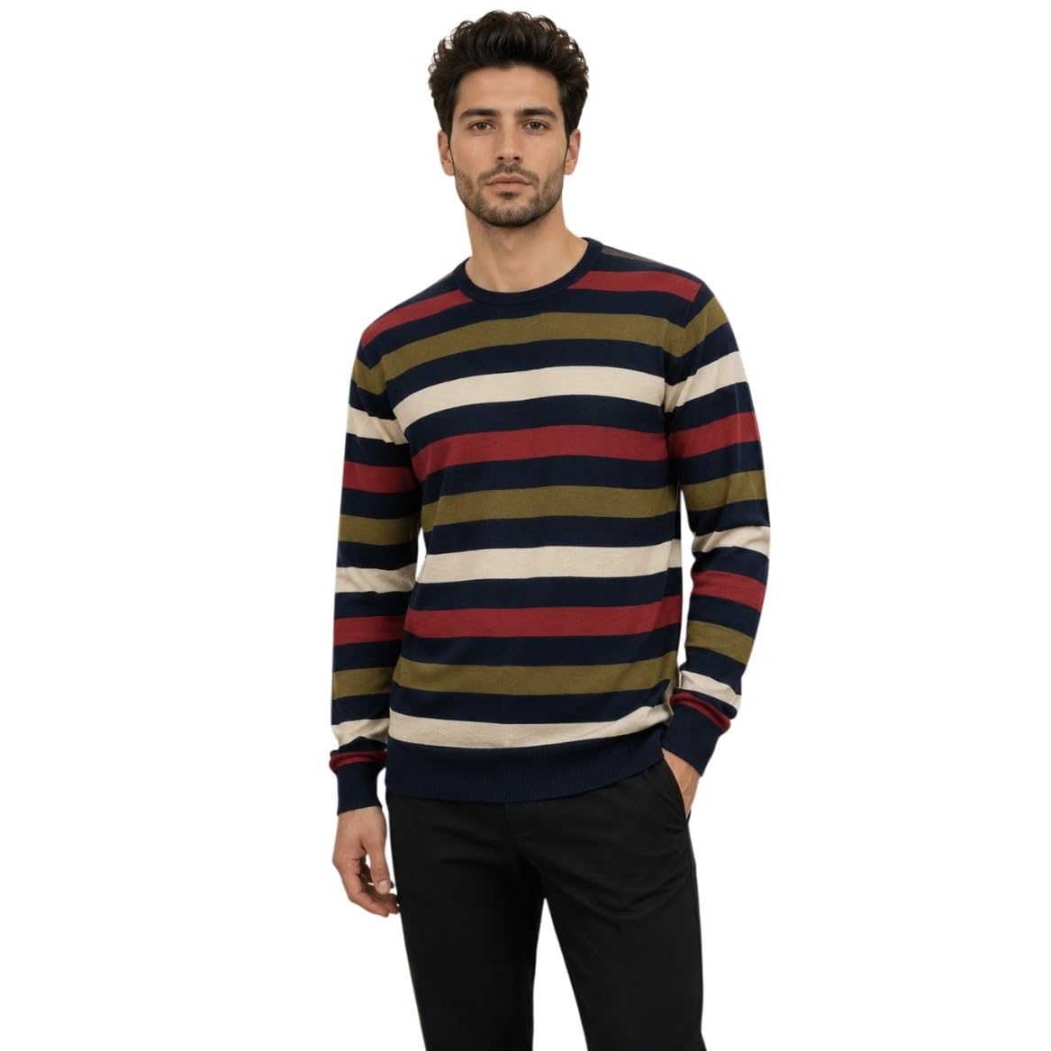 chandre Men's Crew Neck Knit Sweater, Full Sleeve, Casual Winter Pullover-picture-18