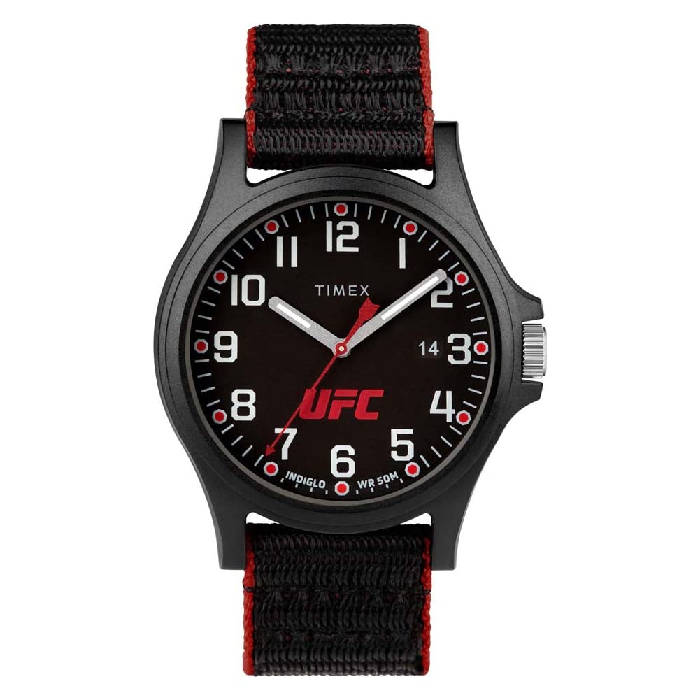 Timex UFC Montre Apex 40 mm pour Homme - Bracelet Noir - Cadran Noir - Boîtier Noir
