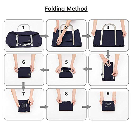 (2 Pack) Foldable Travel Duffel Bag, Waterproof Carry On Luggage Bag, Lightweight Travel Luggage Bag for Sports, Gym, Vacation (Wine red+Dark blue)