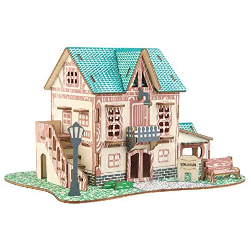Wooden 3D Puzzles for Adults Log Cabin DIY Wood Miniature House Building Model Kits for Teens Little House 3D Assembly Puzzle Toys (Starry Sky Inn)