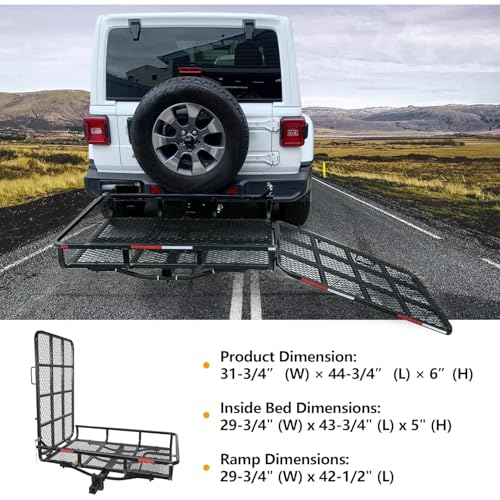 Image of ECOTRIC Hitch Mount Wheelchair Carrier with Mobility Ramp
