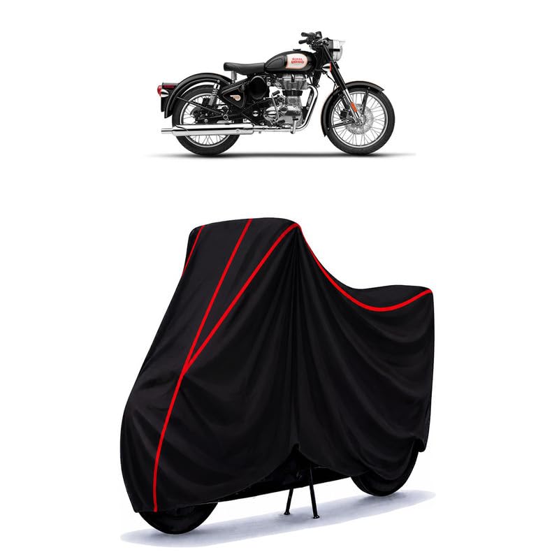Image of Scrambler 500 Water Resistant Bike Cover for All Motorcycles & Rain | Heavy Duty Taffeta Fabric | UV Protection, Dustproof, Scratchproof | All Weather Two Wheeler Body Cover with Elastic Bottom