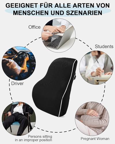 FAOKZE Ergonomisches RückenKissen aus Memory Foam, Memory Foam Rückenkissen für Bürostuhl & Sofa, Rückenkissen Stuhl mit Antistatischem, hautfreundlichem Bezug und für eine Bequeme Sitzhaltung