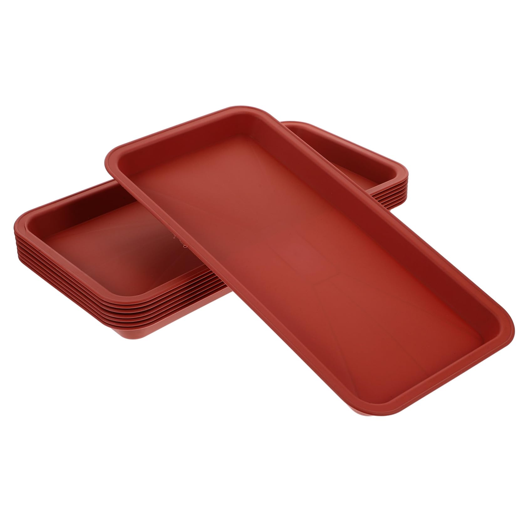 Plateau pour jardinière rectangulaire rouge en plastique pour vos fenêtres (lot de 8)