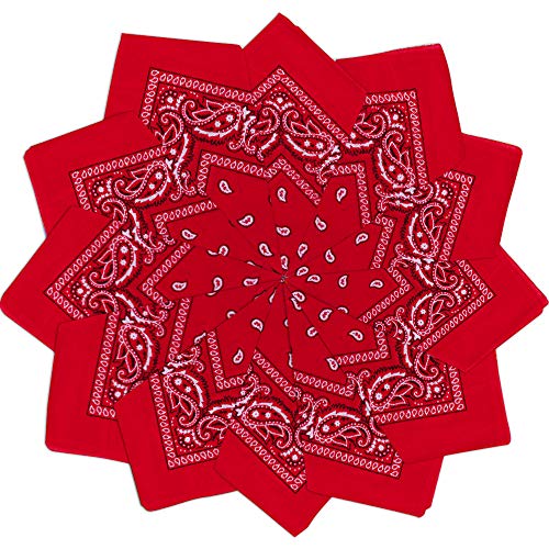 Pañuelos Bandanas, 12 Piezas Pañuelos Bandanas de Modelo de Paisley, Cabeza Deportiva Pañuelos para ir en Moto, Camina, Fiestas(55x55cm) Cover