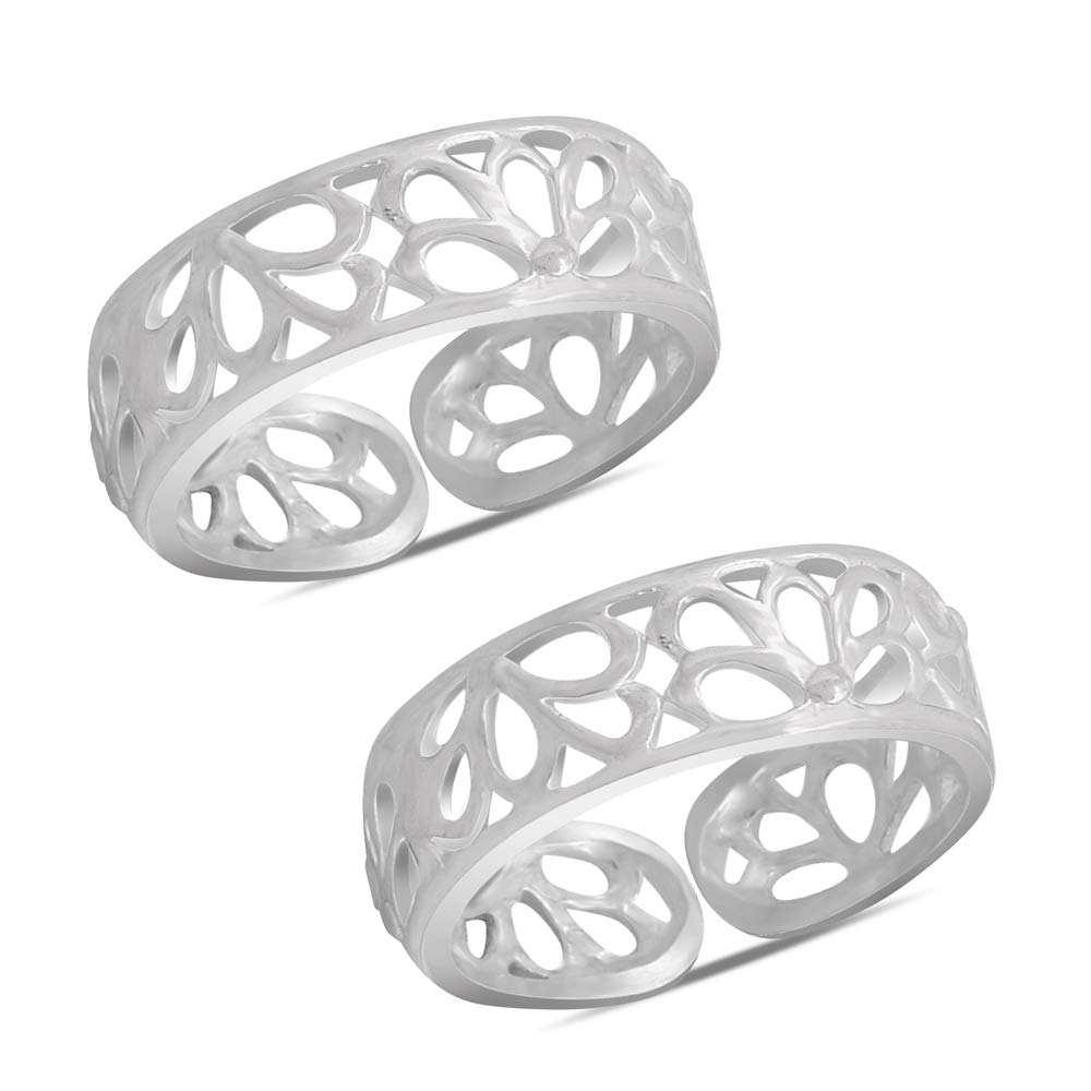 styleejewel Sterling Silver Toe Rings for Women | 925 Pure Chandi Bichiya Traditional Design Indian Toe Rings for Women Stylish (SJTR15)-picture-38