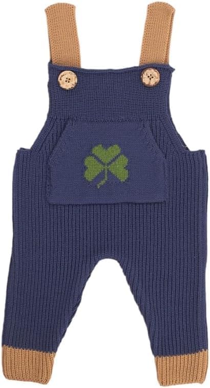 SAOL Baby Knitted Button-Patterned Straps Overalls Romper Shamrock Toddler Little Infant Baby Gift
