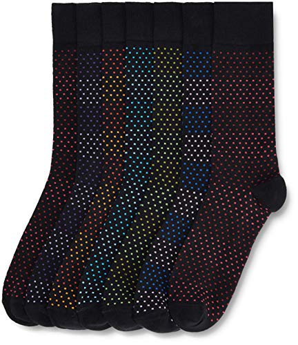Marca Amazon - find. Calcetines por Media Pierna de Algodón Hombre, Pack de 7, Multicolor (Micro Dot), 39-43.5 EU, Label: 6-9.5 UK