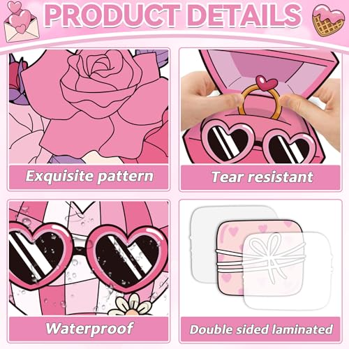 Image of Valentine's Day Bulletin Board Decorations Set Pink Love Heart Paper Cutouts for Happy Valentine's Day Classroom Decorations Valentines Bulletin Board for School Home Classroom Chalkboard Wall Decor