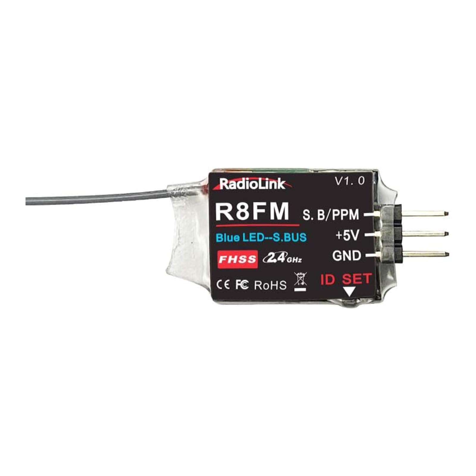 Radiolink R8FM 8 Canaux 2.4GHz Micro RC Récepteur SBUS/PPM pour Mini FPV Racing Drone, Quad, Avion RC6GS V3/RC4GS V3/T8FB/T8S/RC