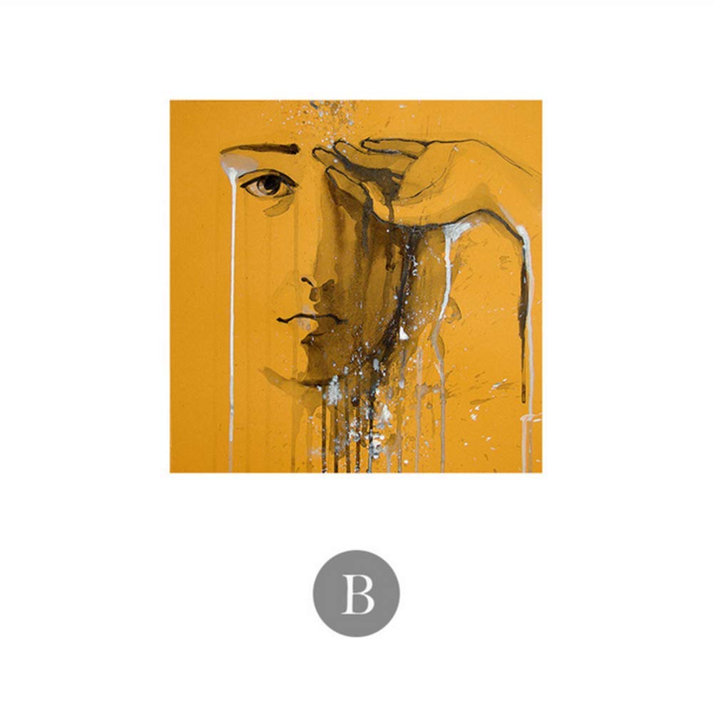 Abstract Tearing Sad Girl Posters and Prints Canvas Painting Wall Art Pictures for Living Room Aisle Home Decor Strange Things-50x50cmX1No Frame