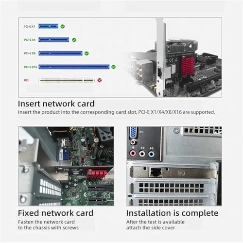 2.5G PCI-E to RJ45 RTL8125B Chip Network Card Gigabit Ethernet PCI Express Network Card 10/100/2500Mbps Adapter para PC Win 10/11 (1000Mbps RTL8111) miniatura 5