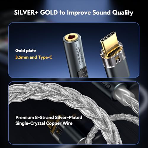 Image of 2026 USB C DAC Audio Adapter with Headphone Amplifier, USB C to 3.5mm Audio Adapter for Wired Headphones, Hi-Res Type C DAC Compatible with iPhone 15, Android, Laptop & Tablet