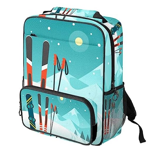 suojapuku Mochila para mujer para la universidad,mochila clásica, bolsa de viaje,Esquiar montañas nevadas,Mochila informal ligera