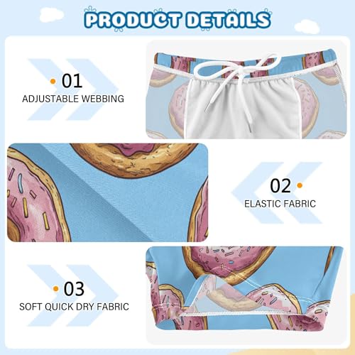 Donuts Pattern Boys Swim Trunks Kid's Swim Pants Swim Shorts Bathing Suit Swimsuit Swimwear3