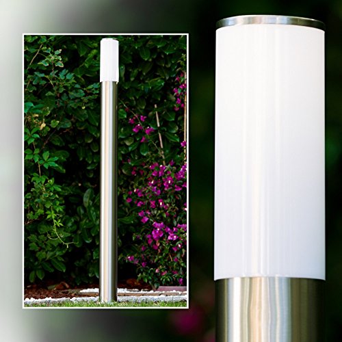 Buitenlamp Caserta, moderne basislamp van roestvrij staal en kunststof schijven, padlamp 110 cm, tuinlamp met E27 fitting, tuinverlichting IP44, zonder gloeilamp - Afbeelding 3