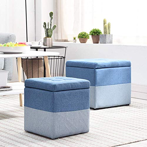 Poufs tabourets multifonctions carrés avec boîtes de rangement intégrées - 7