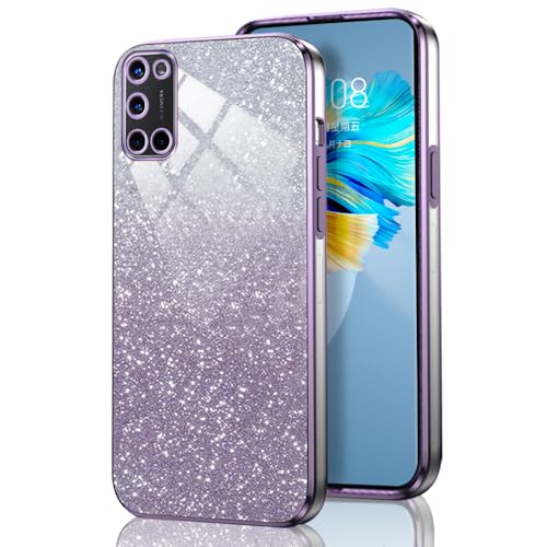 GOGME Glitter Cover per Oppo A52 / A72 / A92, Tlaio Elettrolitico Silicone TPU Antiurto Trasparente/Brillare Protective Custodia. Nero
