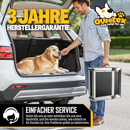 Extra Lang 170cm Hunderampe Auto Klappbar,Hundetreppe Auto mit High Traction Oberfläch, rutschfest hunderampen für Autos, LKWs und SUV, Bis zu 150 kg,Dog ramp for car (Schwarz, 170cm)