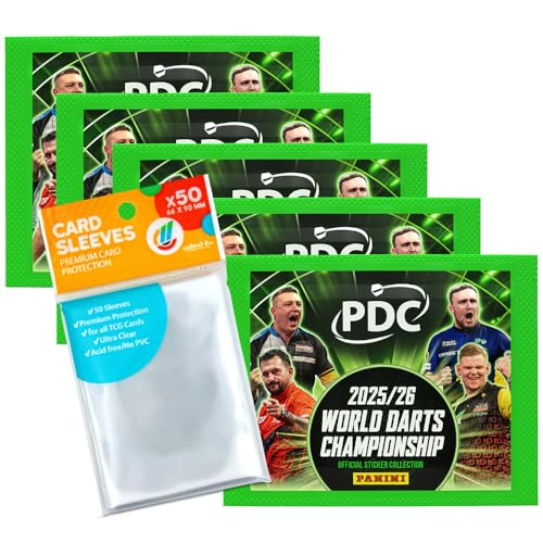 Bundle with Darts PDC World Championship Sticker 2026-5 Bags + Exclusive Collect-It Cases