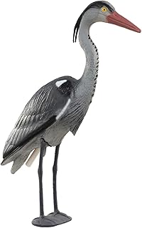 Large Heron Decoy Bird Deterrent Scarcer Durable Plastic, Lifelike & Weather-Proof Pond Predator Repellent, Realistic Outdoor Heron, Cat & Bird Scarer - For Use In Ponds, Fisheries & Aquatic Areas (1)