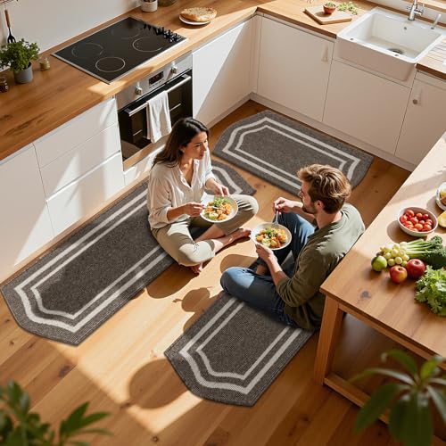 HEBE Kitchen Rugs Set of 3, Non Slip Washable Kitchen Mats for Floor - image 6