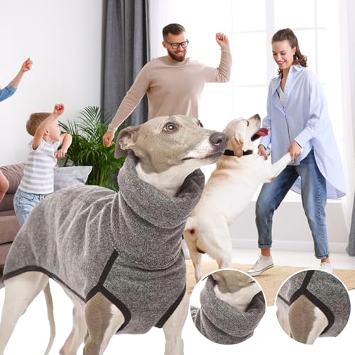 Windhund Pullover Whippet, Hundepullover Fleece Windhund, Rollkragen Warmes, Weiches, Bequem & Atmungsaktiv, Outdoor Hundejacke Winterkleidung Für Kleine Mittel Große Hunde