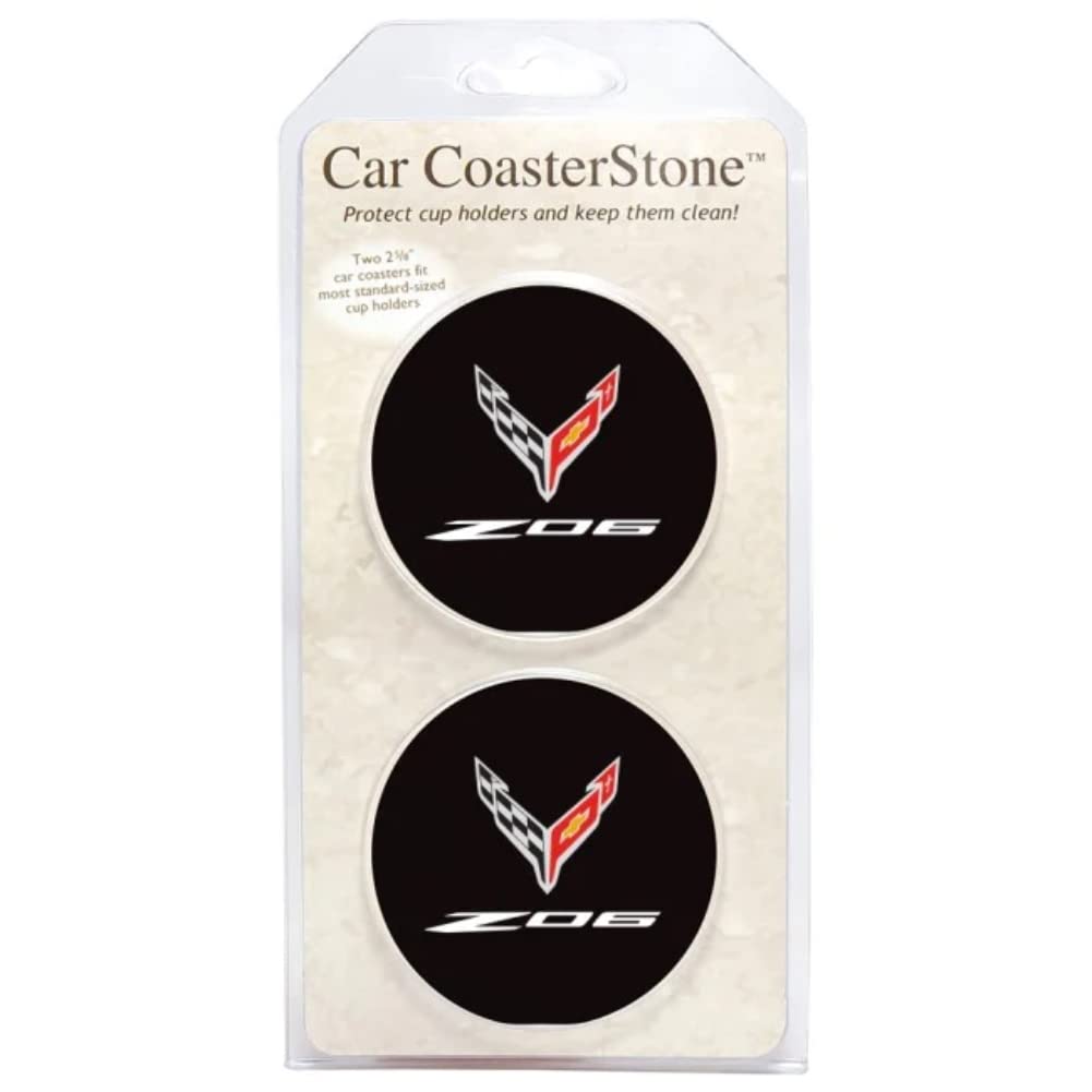 C8 Z06 Corvette Cup Holder Coaster Inserts - Set of 2 - Black Interior Accessory for Corvettes