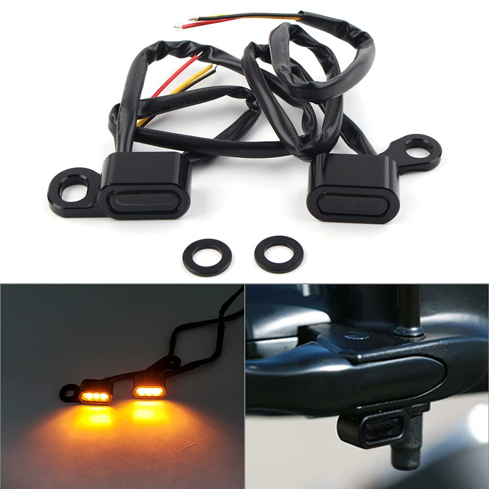 Cnfang4 LED Motorcycle Turn Signals Lights Blinker Indicator for Harley for Sportster XL883 XL1200 1996-2003, Dyna 1999-2017, for Softail FLST FXST 2000-2014, Black
