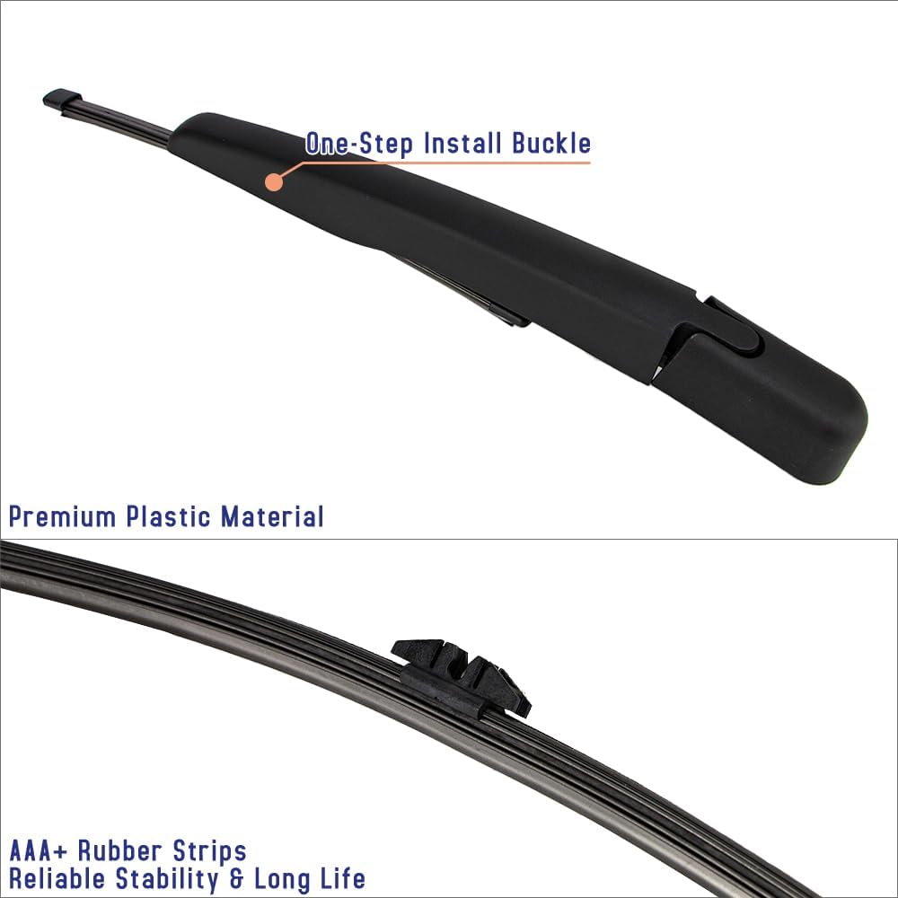 Rear Windshield Wiper Arm Blade Assembly Kit Compatible with 2020-2023 Ford Escape, Rear Window Wiper Replacement LJ6Z-17526-B, LJ6Z-17528-CA