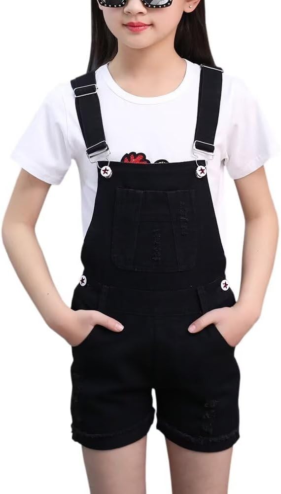 BINPAW ガールズ コットン オーバーオール ショーツ