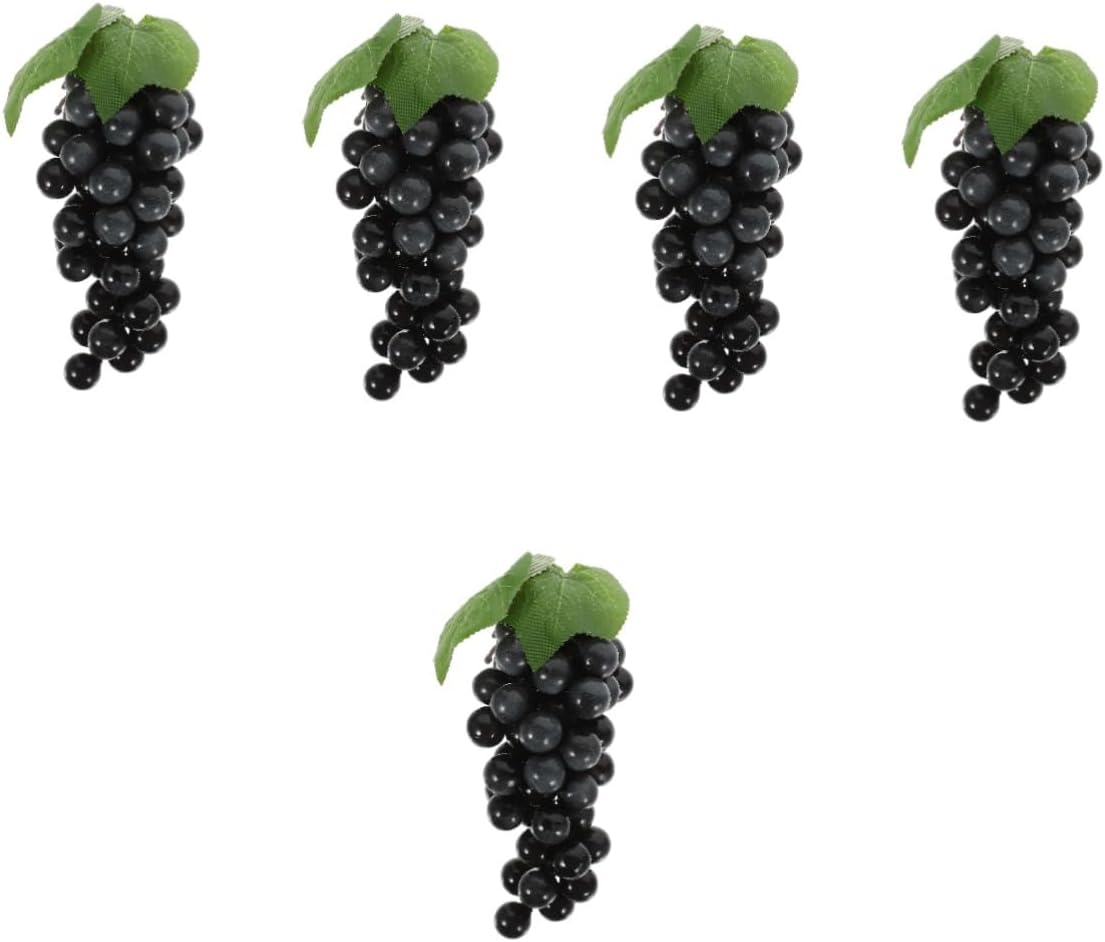 VOSAREA 5pcs Simulated Grape String Decoration Realistic Fake Fruit Model for Photography Props Home and Kitchen Decor String Grapes Vivid Lifelike Design