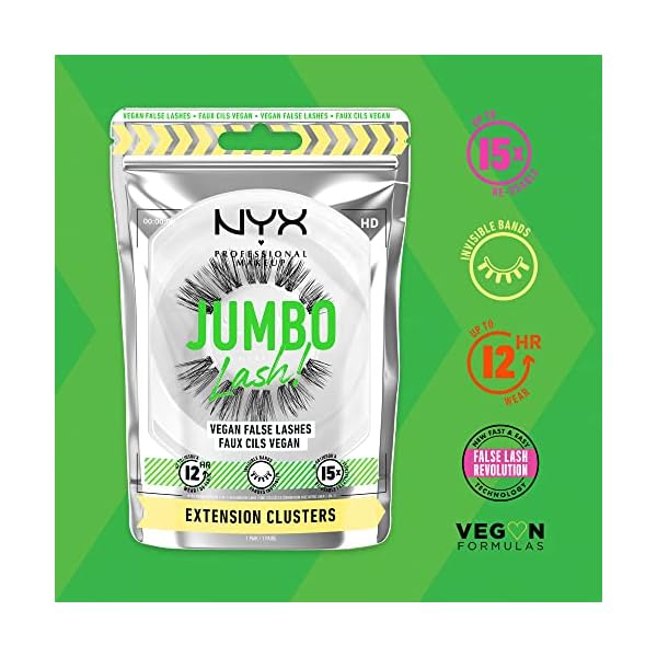NYX Professional Makeup Falsche Wimpern, Langlebig, 12 Stunden Tragezeit, Unsichtbare Bänder, Bis zu 15-mal… – Bild 6