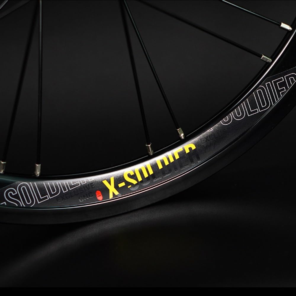 349 Juegos de Ruedas de Bici Plegables Freno en V 8-11 Velocidad Cassette | 74/130mm BMX Ruedas delanteras traseras de liberación rápida, llantas de aluminio, rodamiento sellado