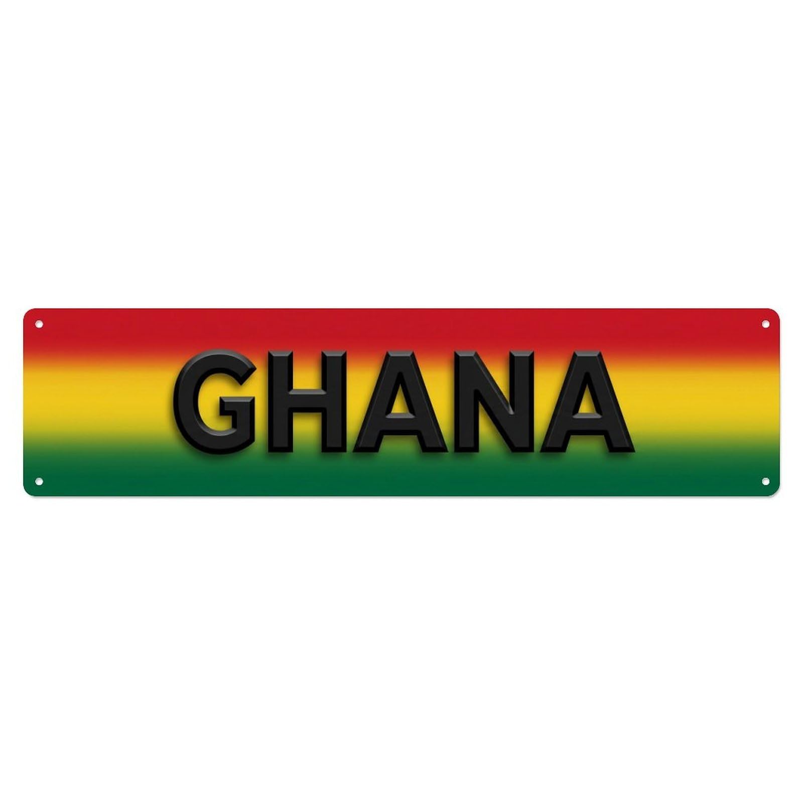 Vintage Ghana Flag Pattern Metal Tin Sign