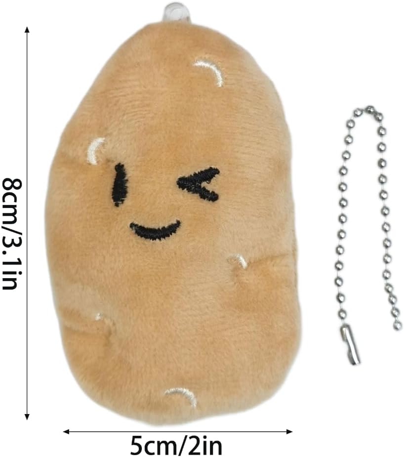 Soft Fabric Potato Doll Key Chain Brooch Pendant Plush Keychain Creative Bag Charm Decorations for Women and - Image 3