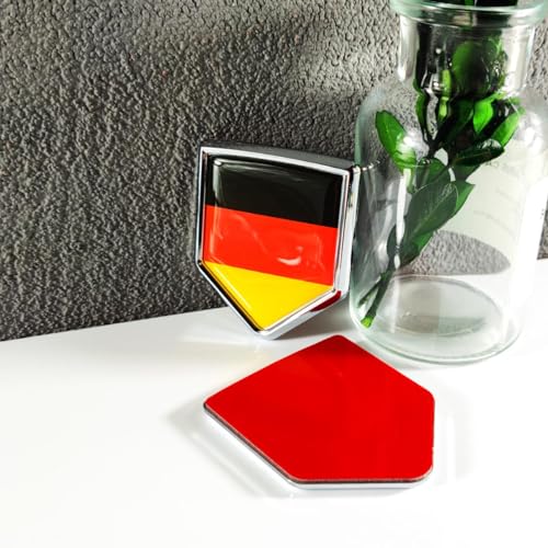 Image of Newperlite Germany Flag Decal Sticker Car Emblem German Flag Car Decoration Accessories Chrome Shield for Truck Vehicles Cars, 2 Pack